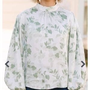 NWOT Shop the Mint Green/White blouse